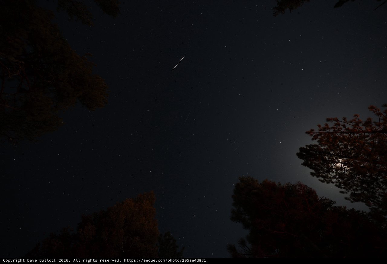 Meteor Streak Over Mt. Lassen Volcanic National Park