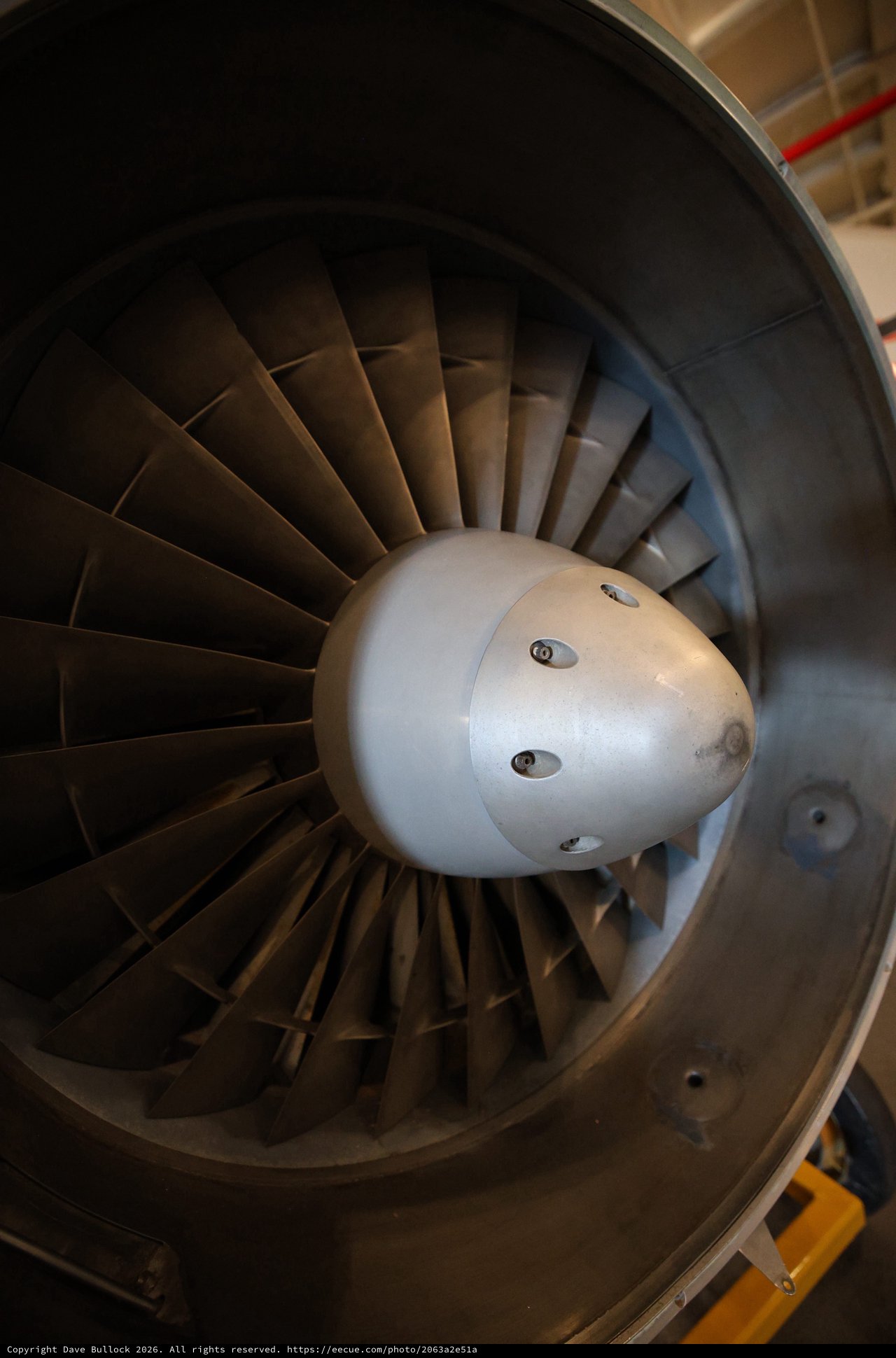 Aircraft Turbofan Engine Front View Close-Up