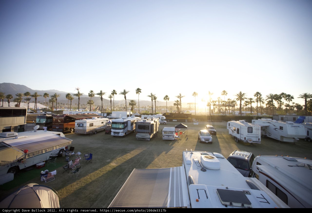Caravans and Tents at Coachella Festival