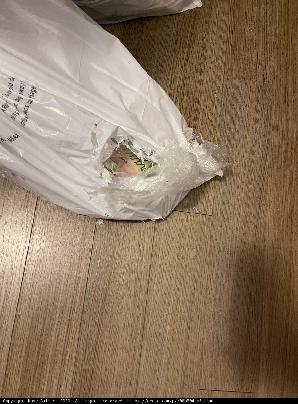 Plastic Food and Chips Bags on Hardwood Floor