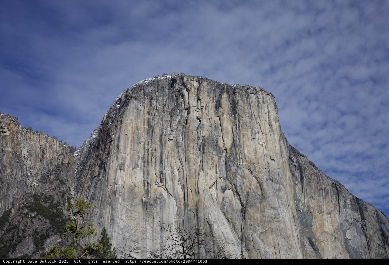 El Capitan's Towering Granite Face in Winter