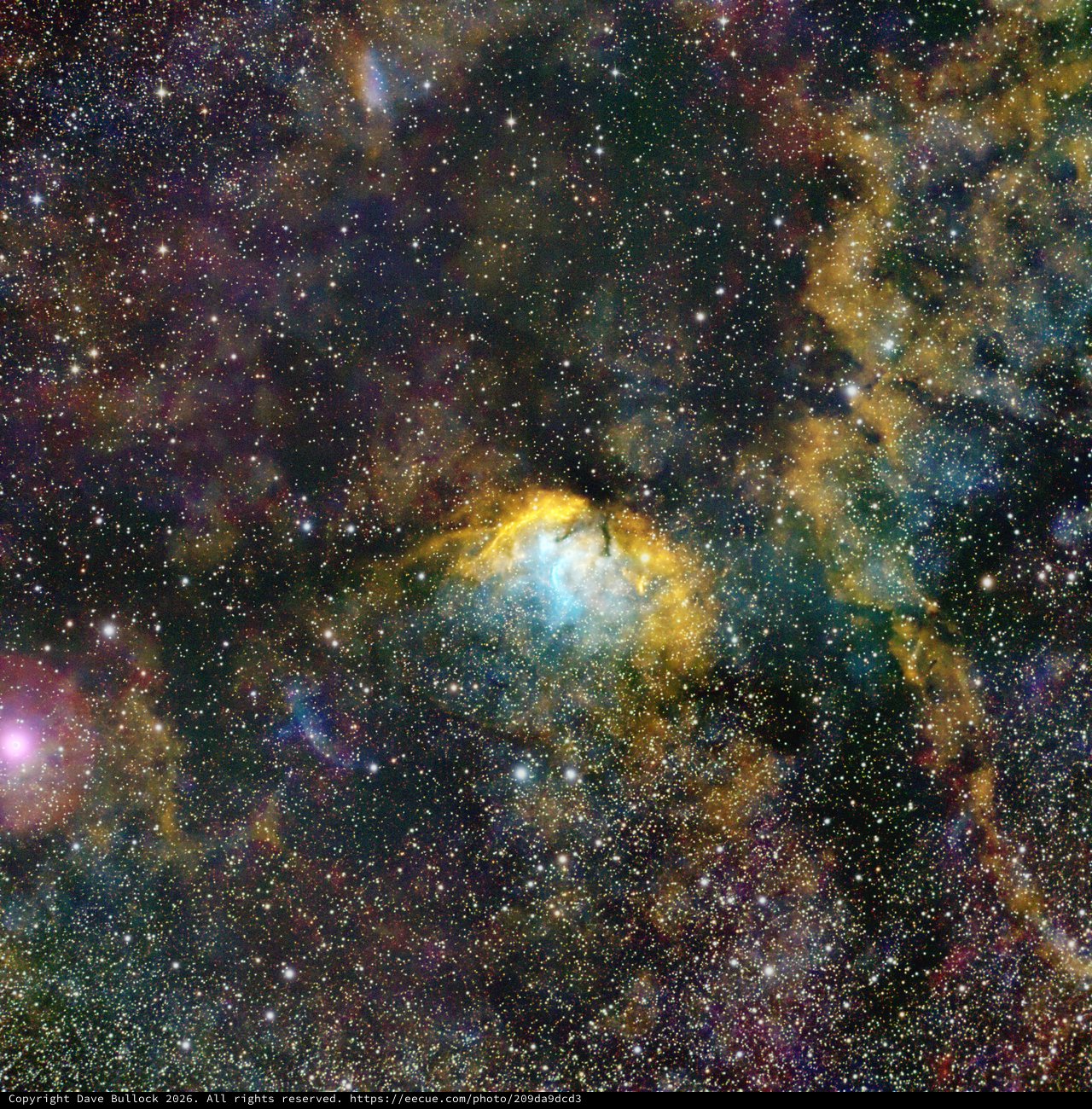 Tulip Nebula Sh2-101 in SHO Narrowband Palette