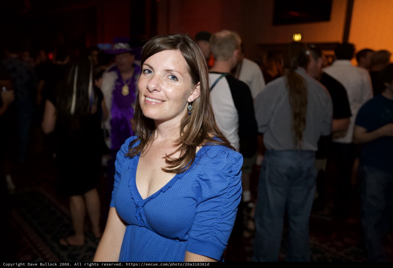 Woman in Blue Smiles at Party Event 2008