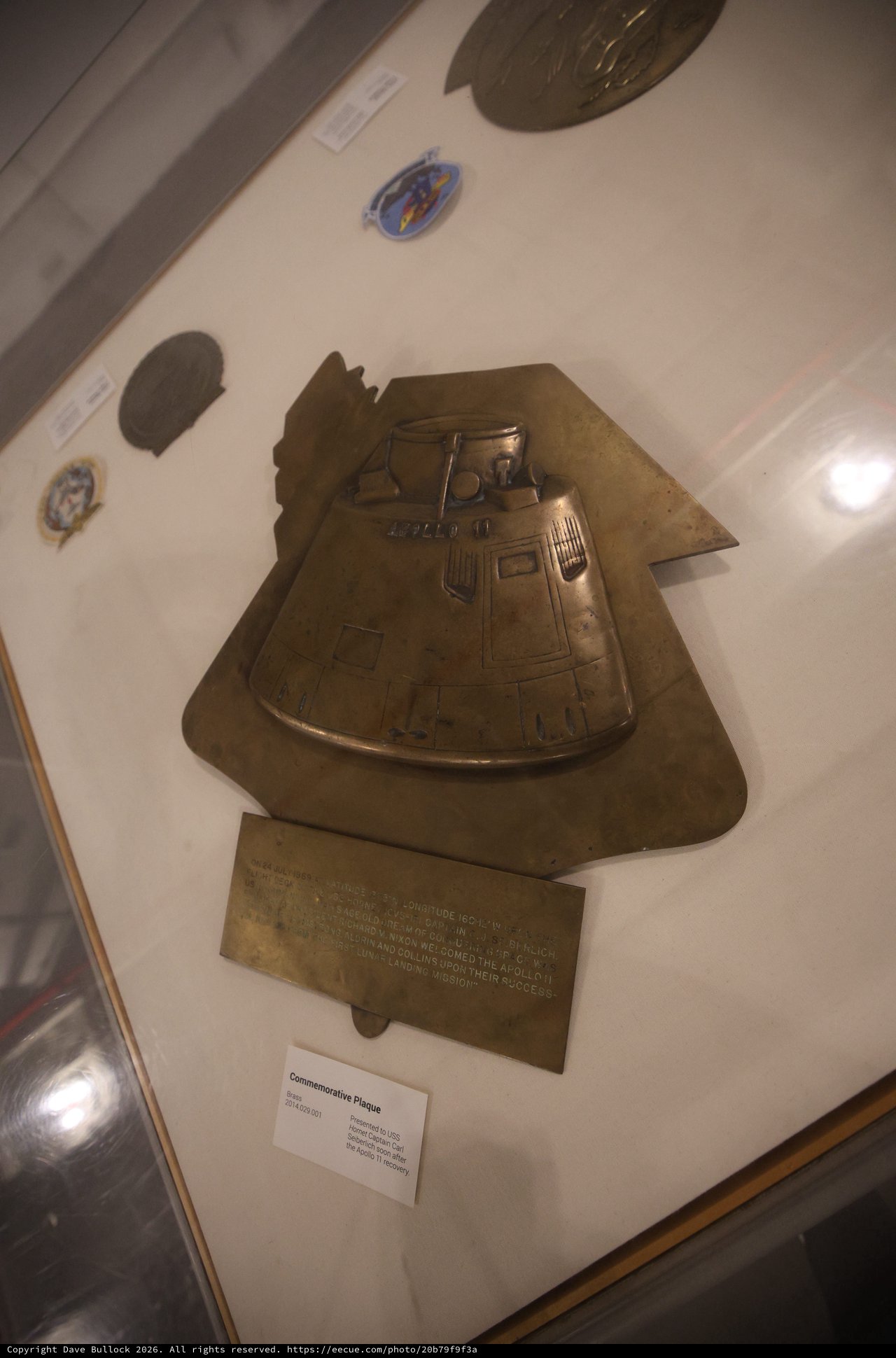 Apollo Command Module Commemorative Plaque Display at USS Hornet Museum