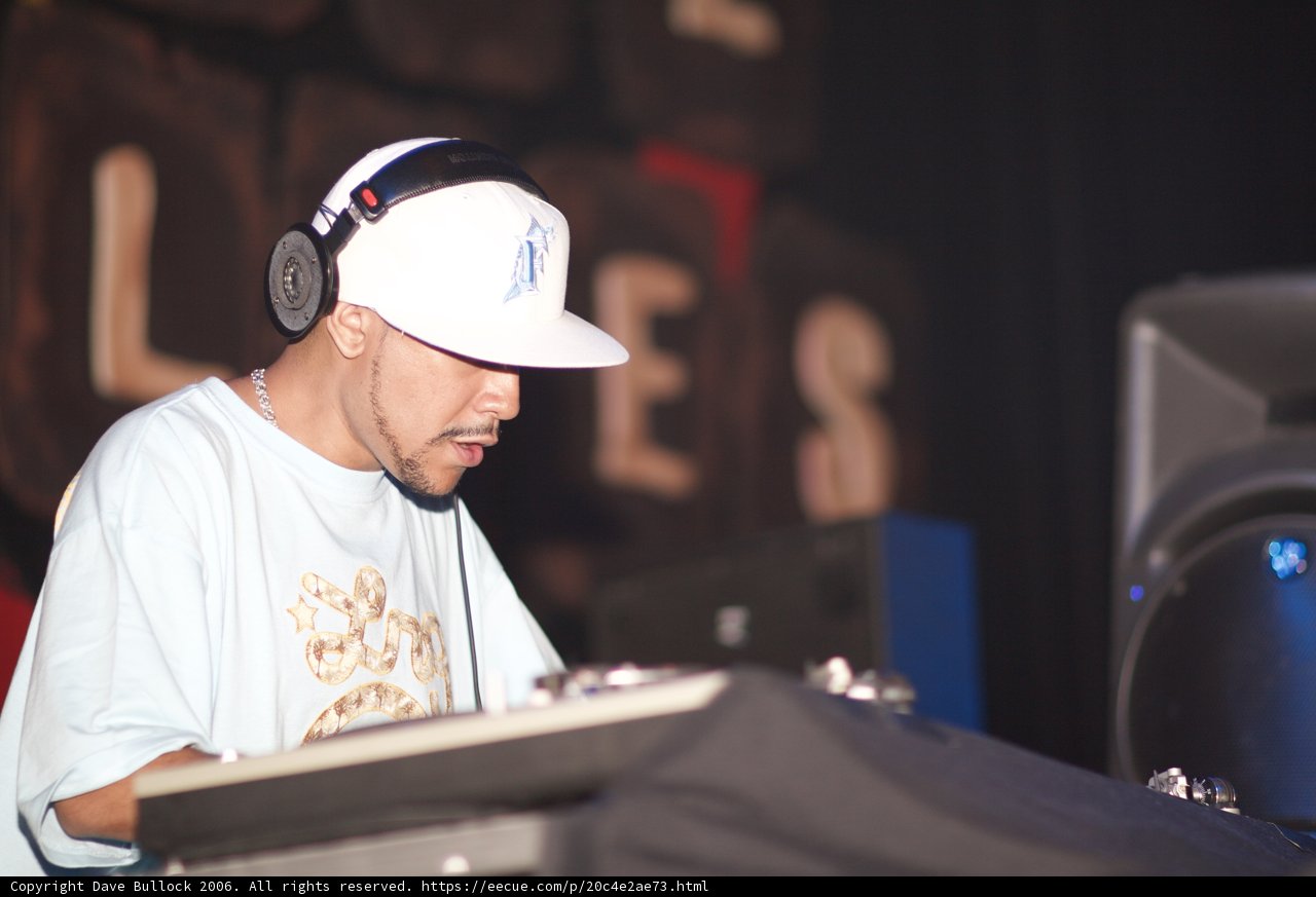 Musician in White Hat and Headphones