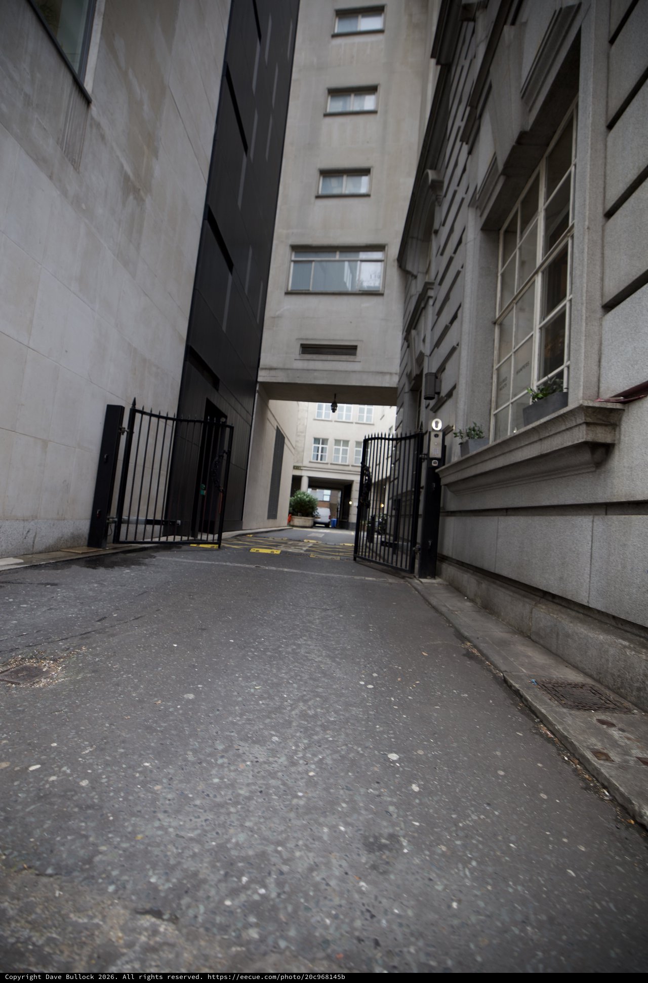 Narrow Urban Alleyway Between Modern London Buildings