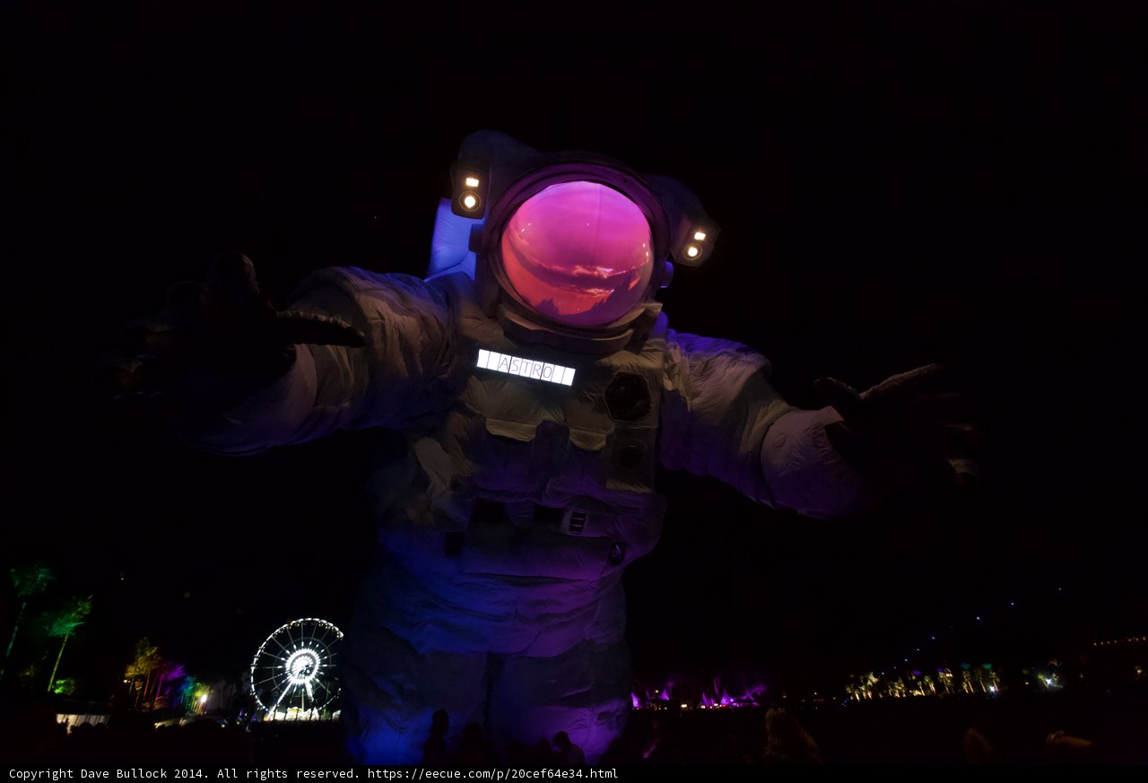 Giant Astronaut Statue in the Night Sky