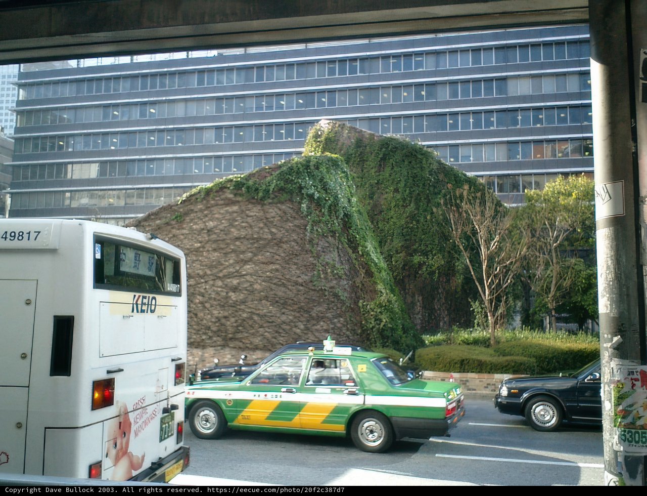 Driving by a Plant-Covered Building