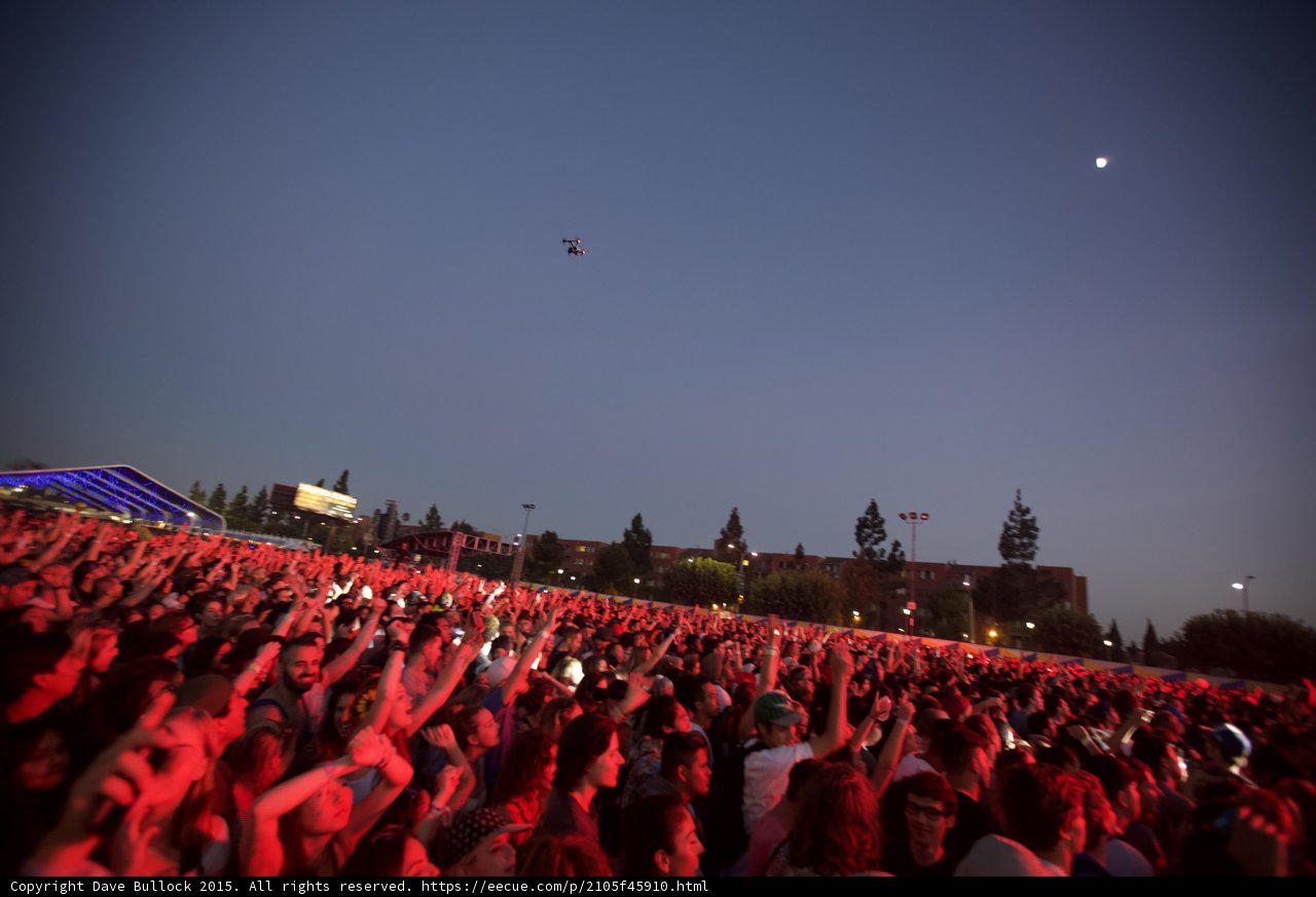 Wide Crowd Blue Tent Drone Moon