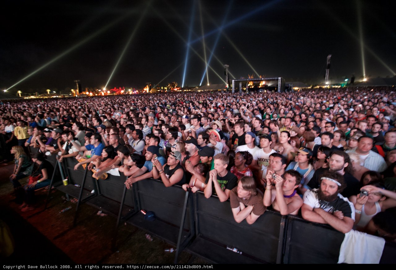 Coachella Stage Lights up the Night Sky