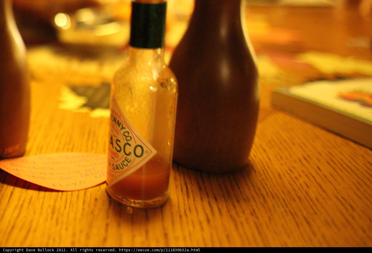 Hot Sauce on a Wooden Table