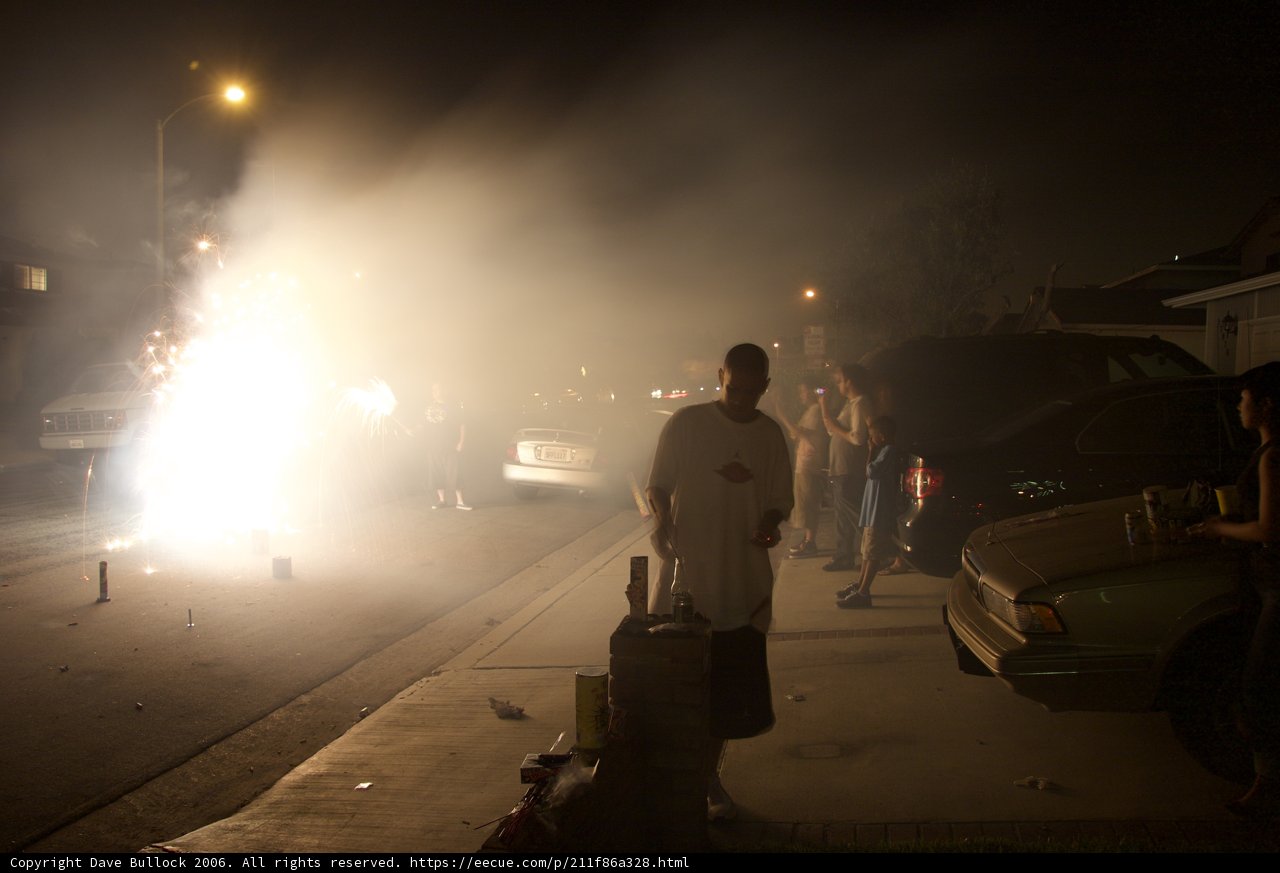 Firework Celebration with a Classic Car