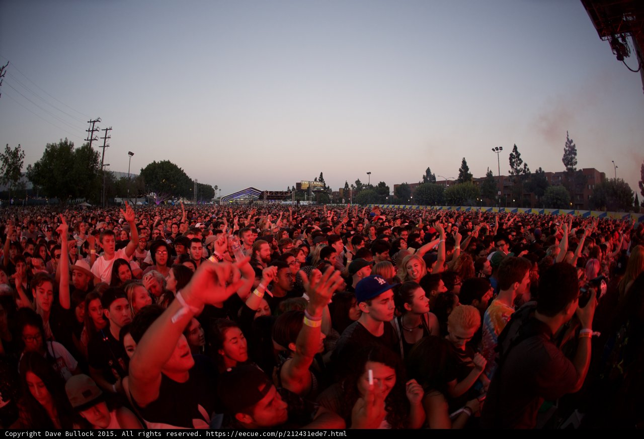 Red Glow Crowd Panorama