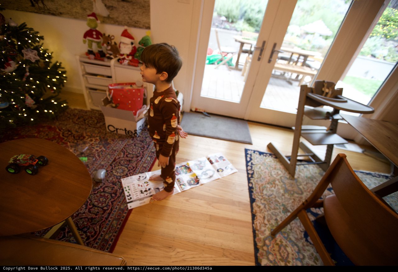 Christmas Morning Joy: Child Opening Presents
