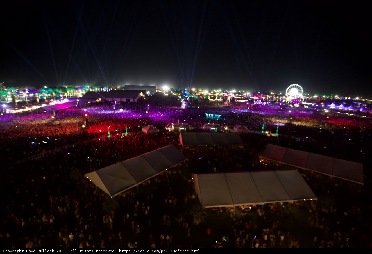 Nighttime Revelry at Coachella Music Festival