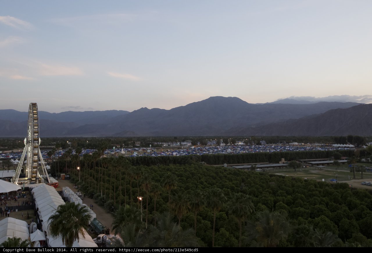 Dusk over the Festival Grounds and Mountains