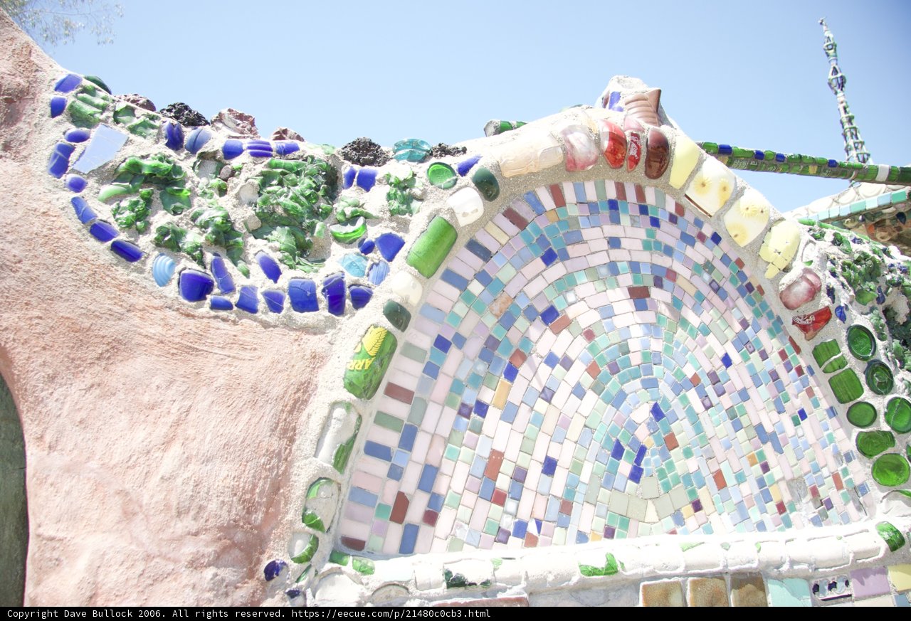 Artistic Mosaic Building Glimmers in the Sunlight