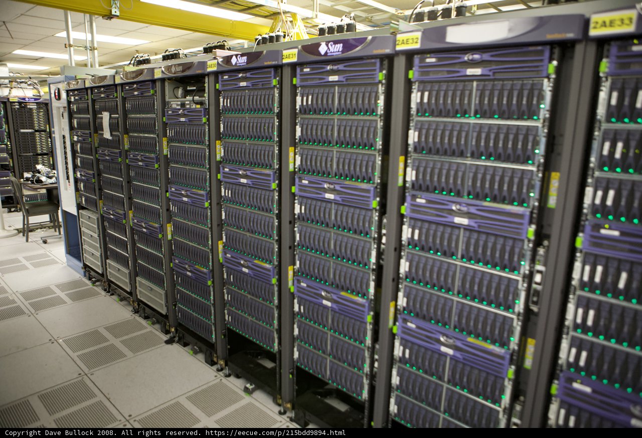 Row of Servers in a High-Tech Room