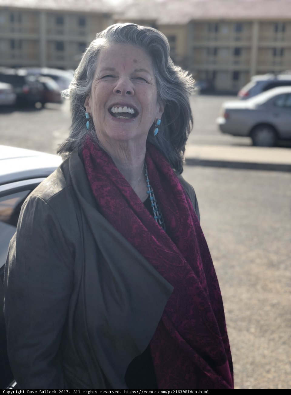 Happy Rhoda B in Gray Hair and Scarf