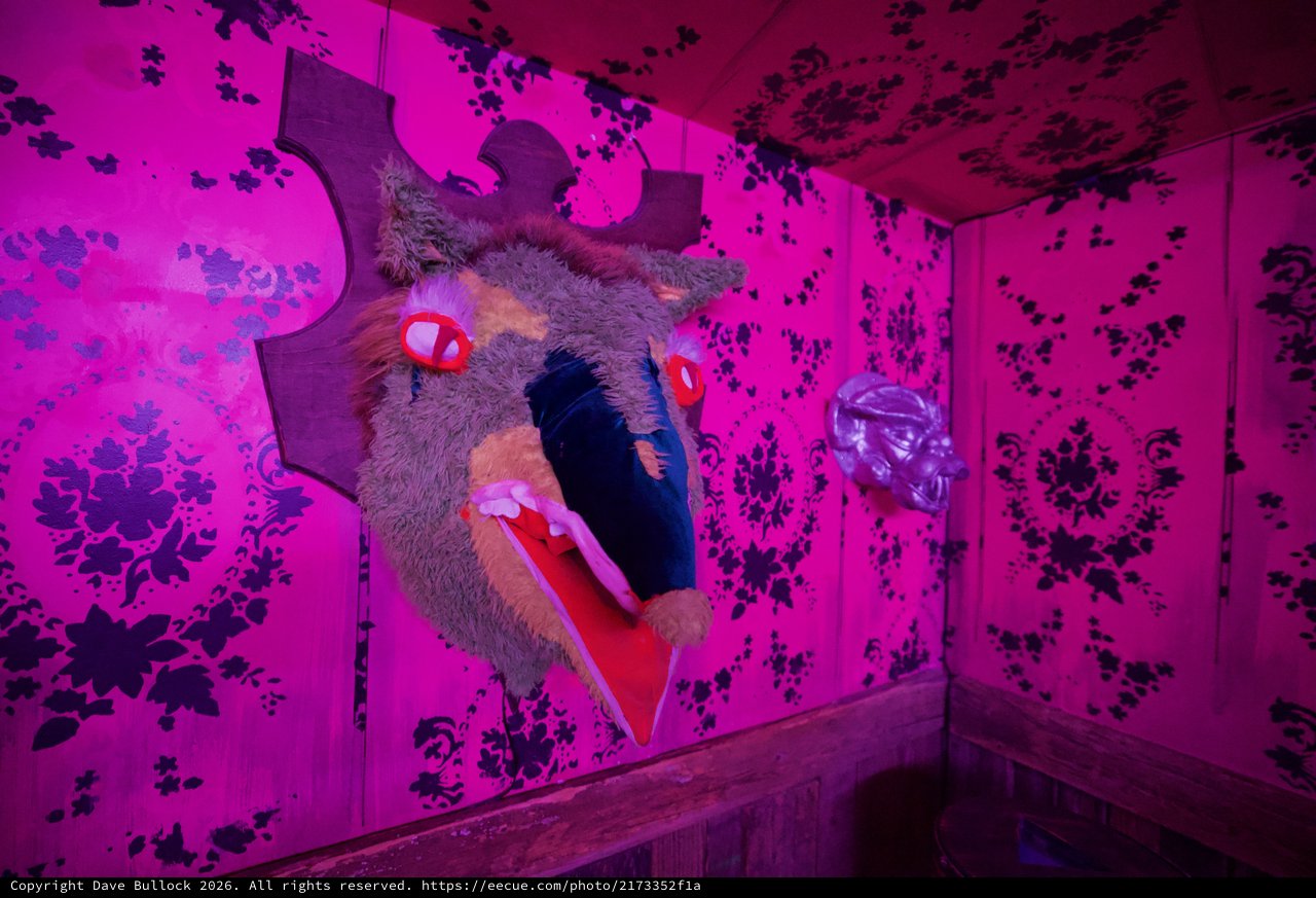 Surreal Pink Room Installation with Floating Figure