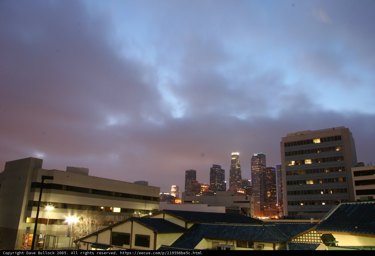 Skyline of Los Angeles from a High-Rise Building