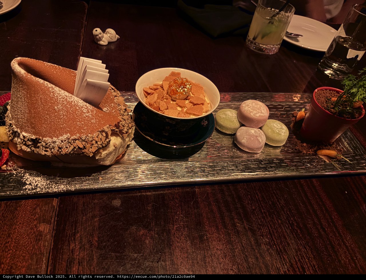 Artistic Dessert Platter with Giant Cookie Ice Cream Sandwich