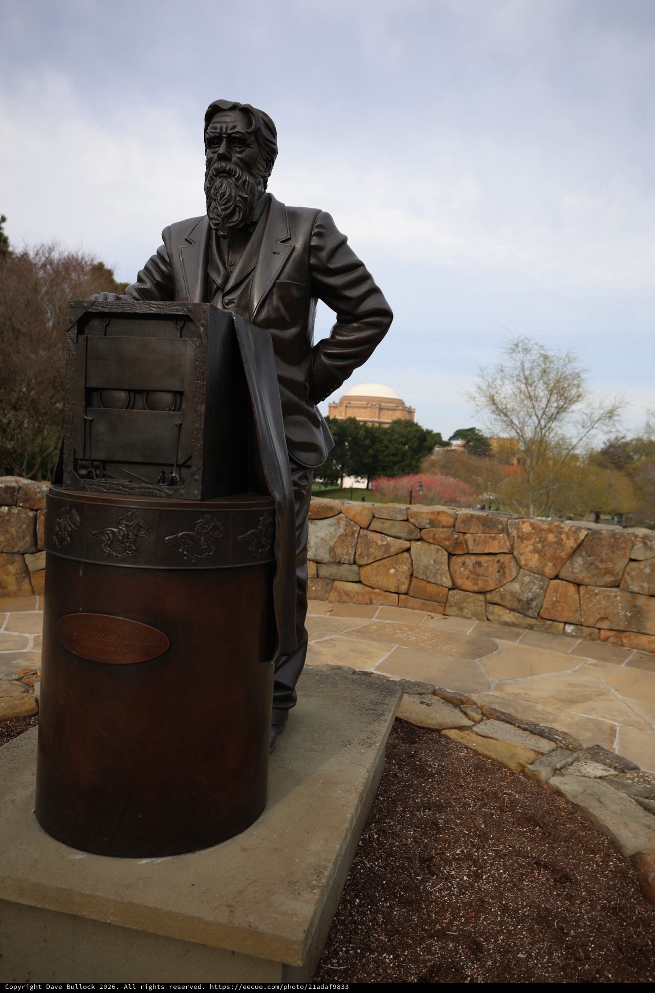 Bronze Statue of Bearded Man with Historic Equipment