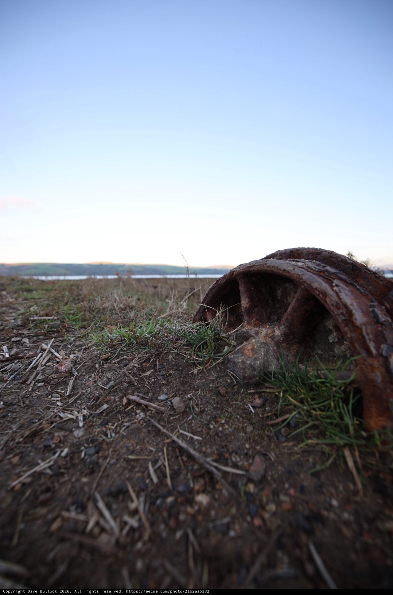 Weathered Horseshoe on Coastal Ground at Dawn
