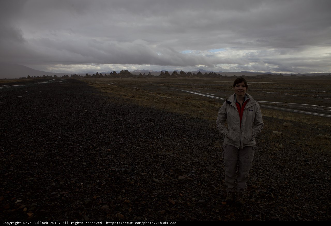 Lone Traveler at the Trona Pinnacles Desert Expanse