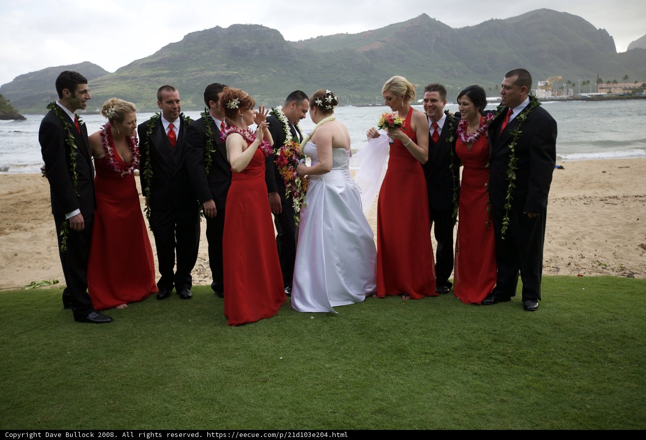 Red Dresses on the Beach