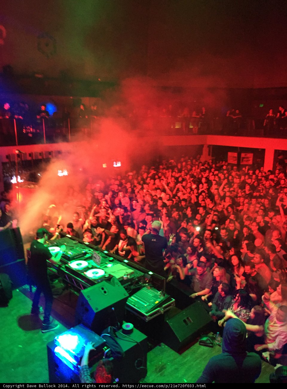 Smoke-filled Concert Crowd