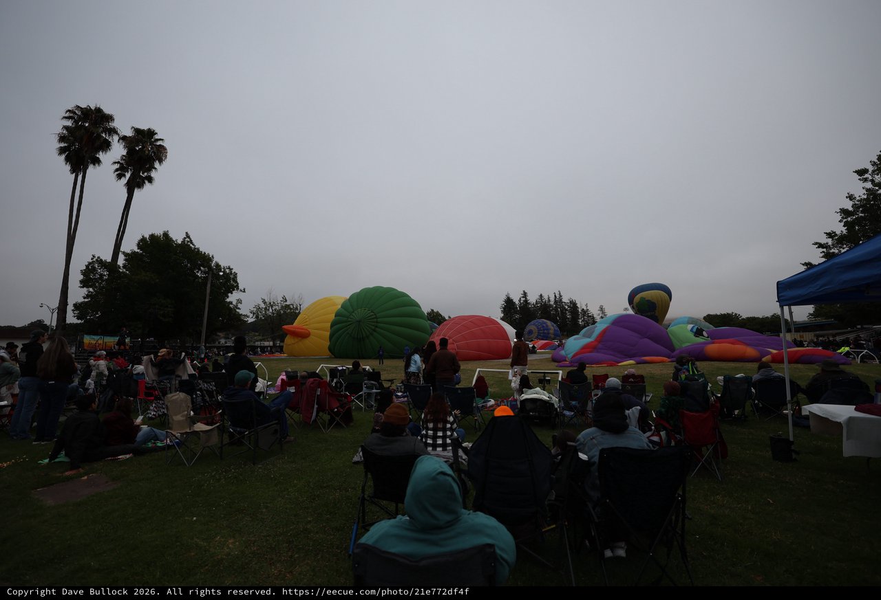 Hot Air Balloons Inflate at Dawn Balloon Festival