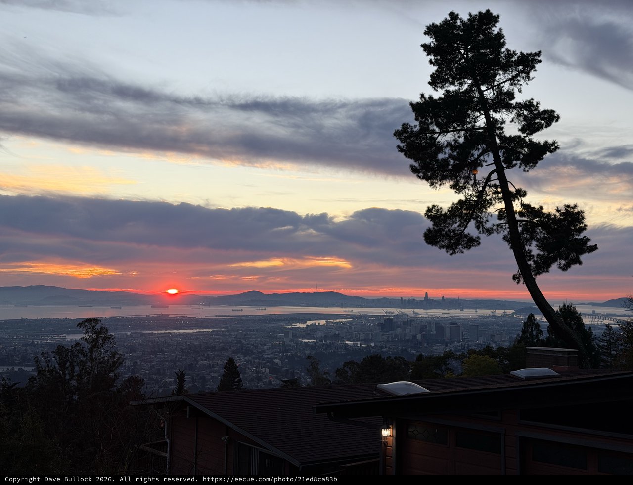 Sunset Over San Francisco Bay from Oakland Hills