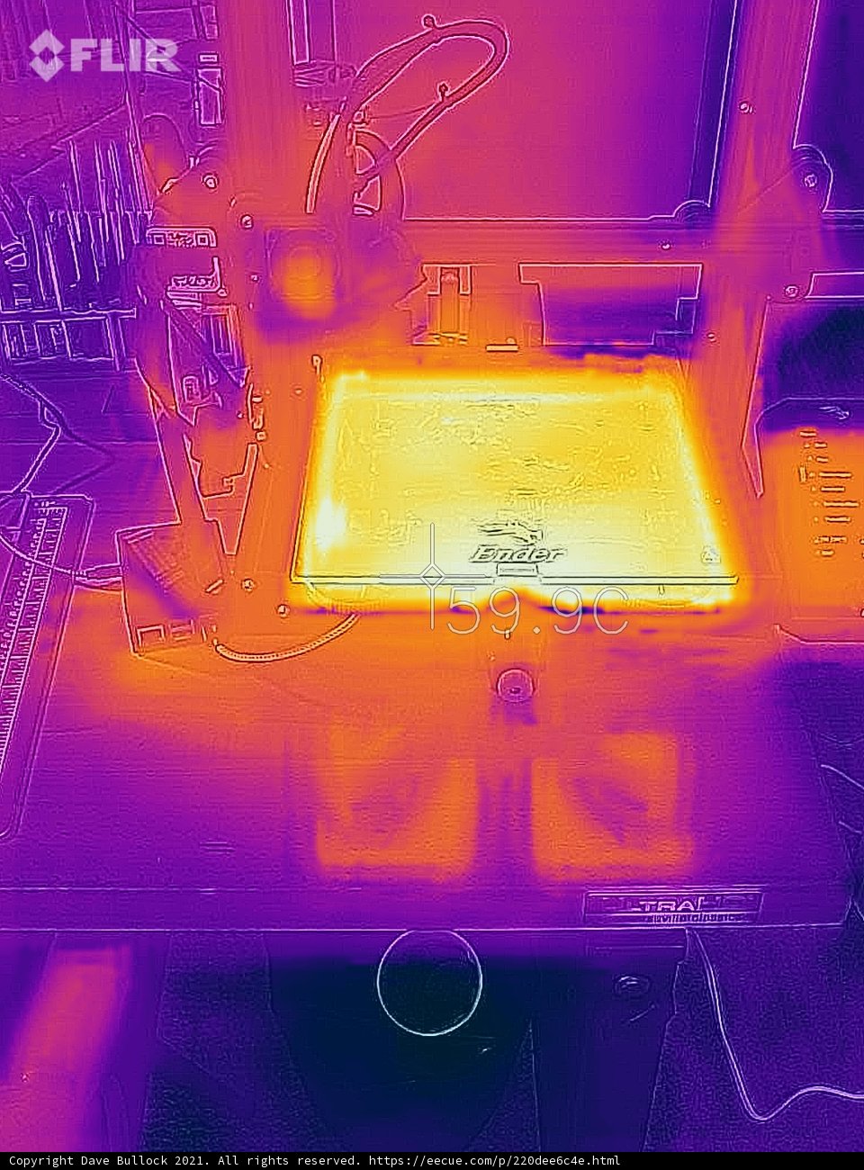 Thermal Imaging View of 3D Printer Operation
