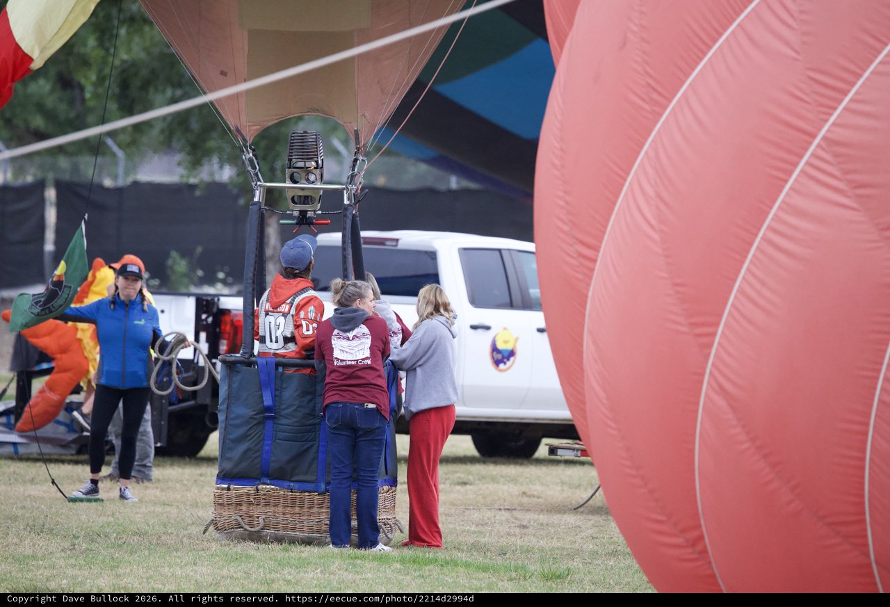 Ground Crew Prepares Hot Air Balloon for Launch