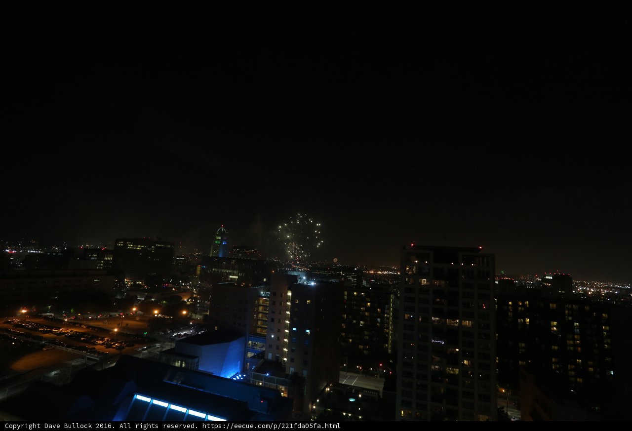 Fireworks Illuminate Los Angeles Skyline on 4th of July