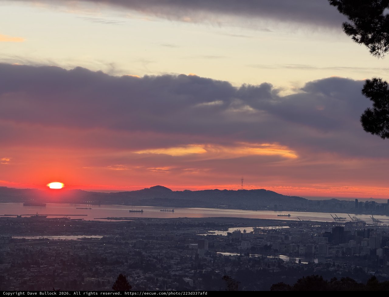 Sunset Over San Francisco Bay from East Bay Hills