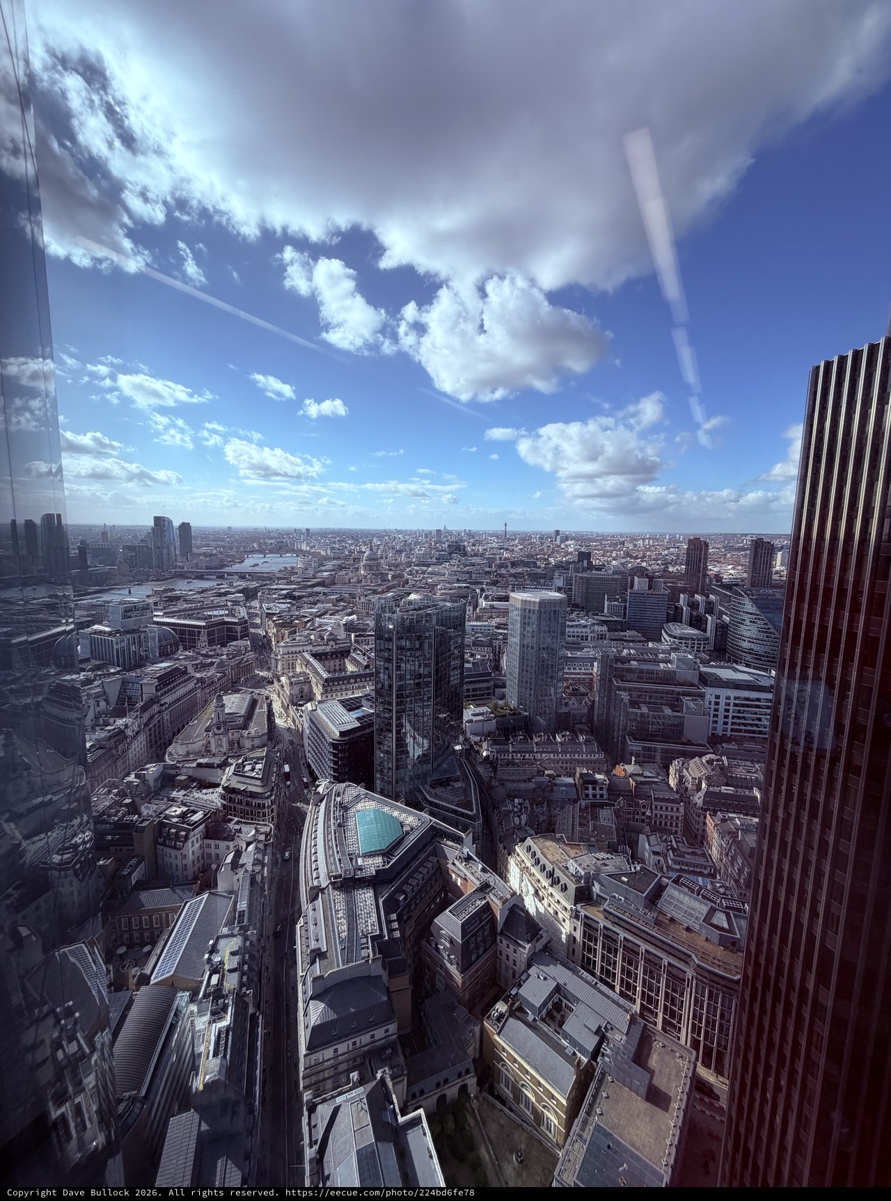 Aerial View of London's Financial District and Thames
