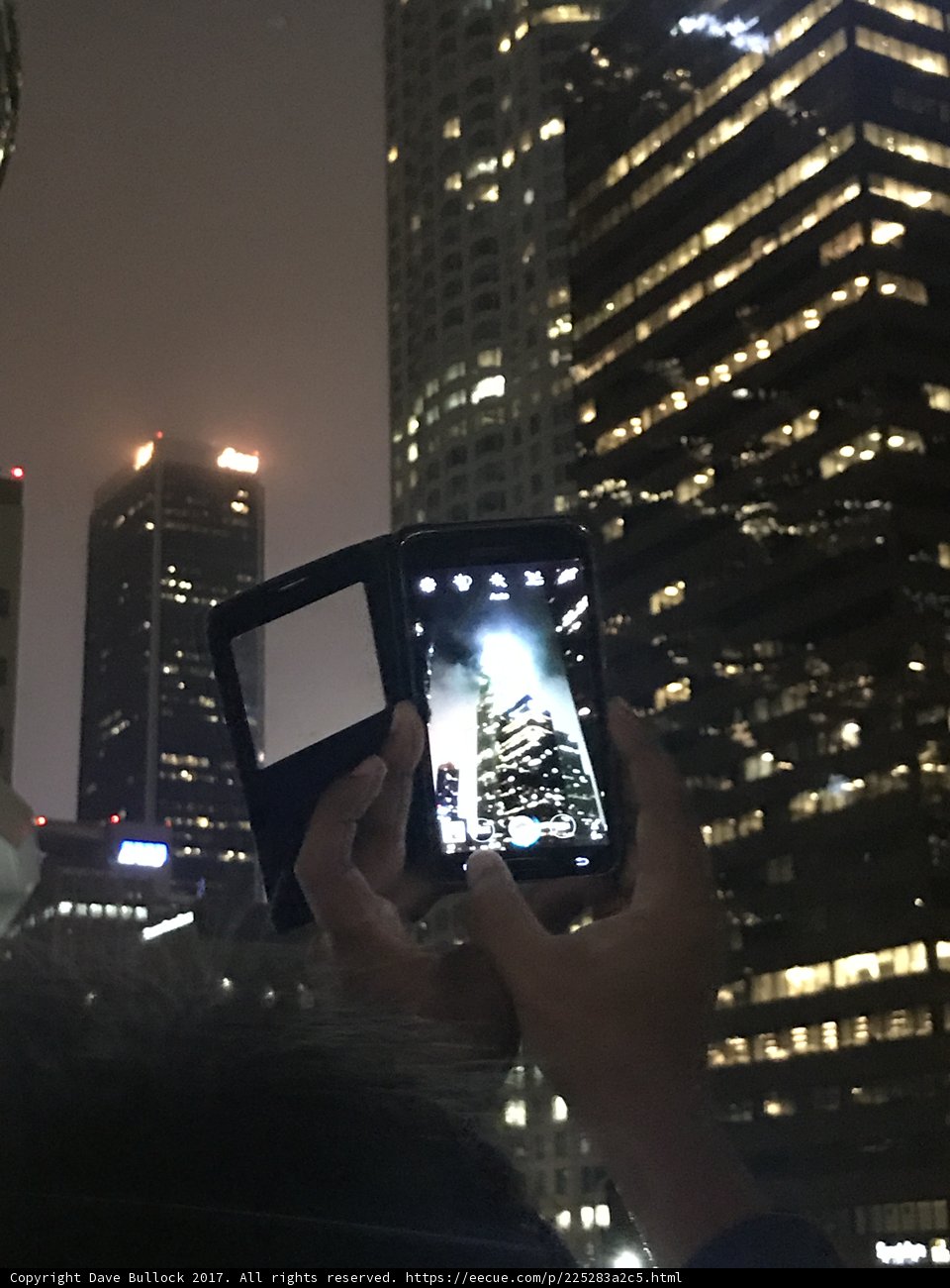 Nighttime Cityscape Captured on Mobile Phone