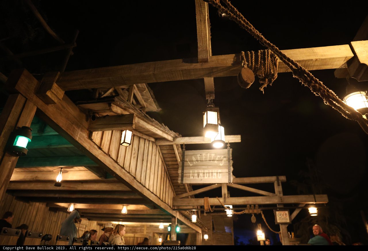 Illuminated Wooden Building at Night