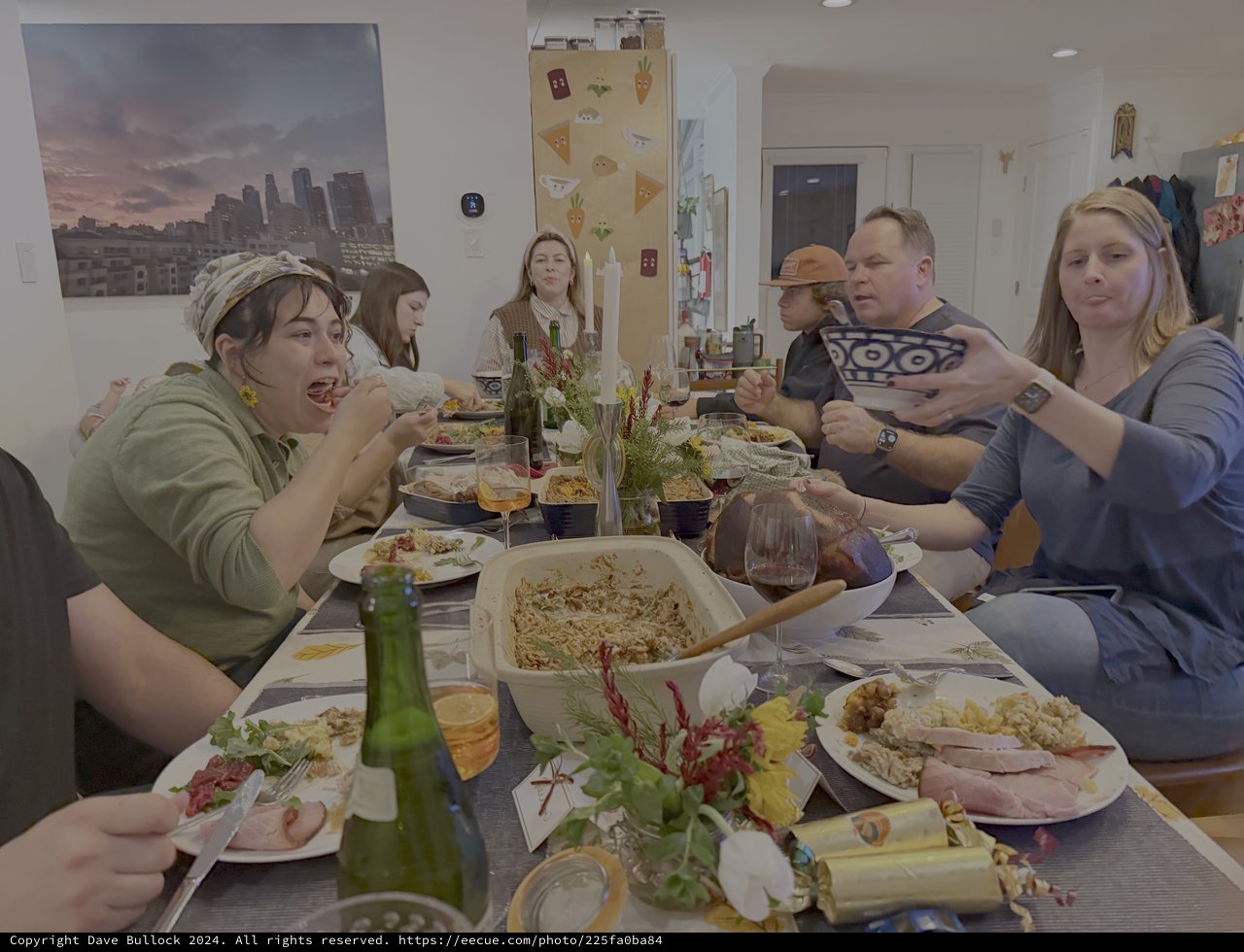 Family Thanksgiving Dinner Gathering at Home