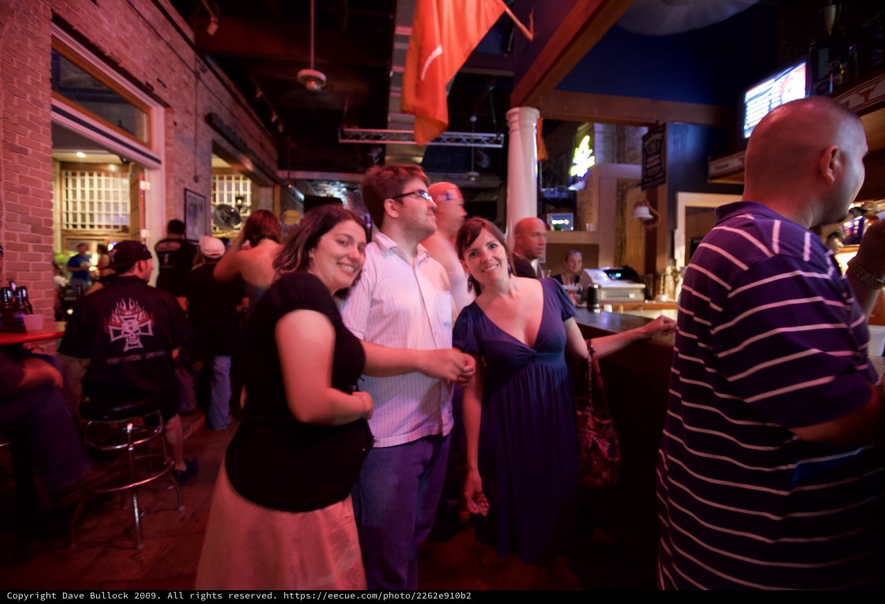 Friends Dancing and Socializing at Austin Bar Night