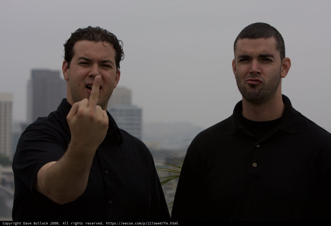 Two Men in Hazy Scenery