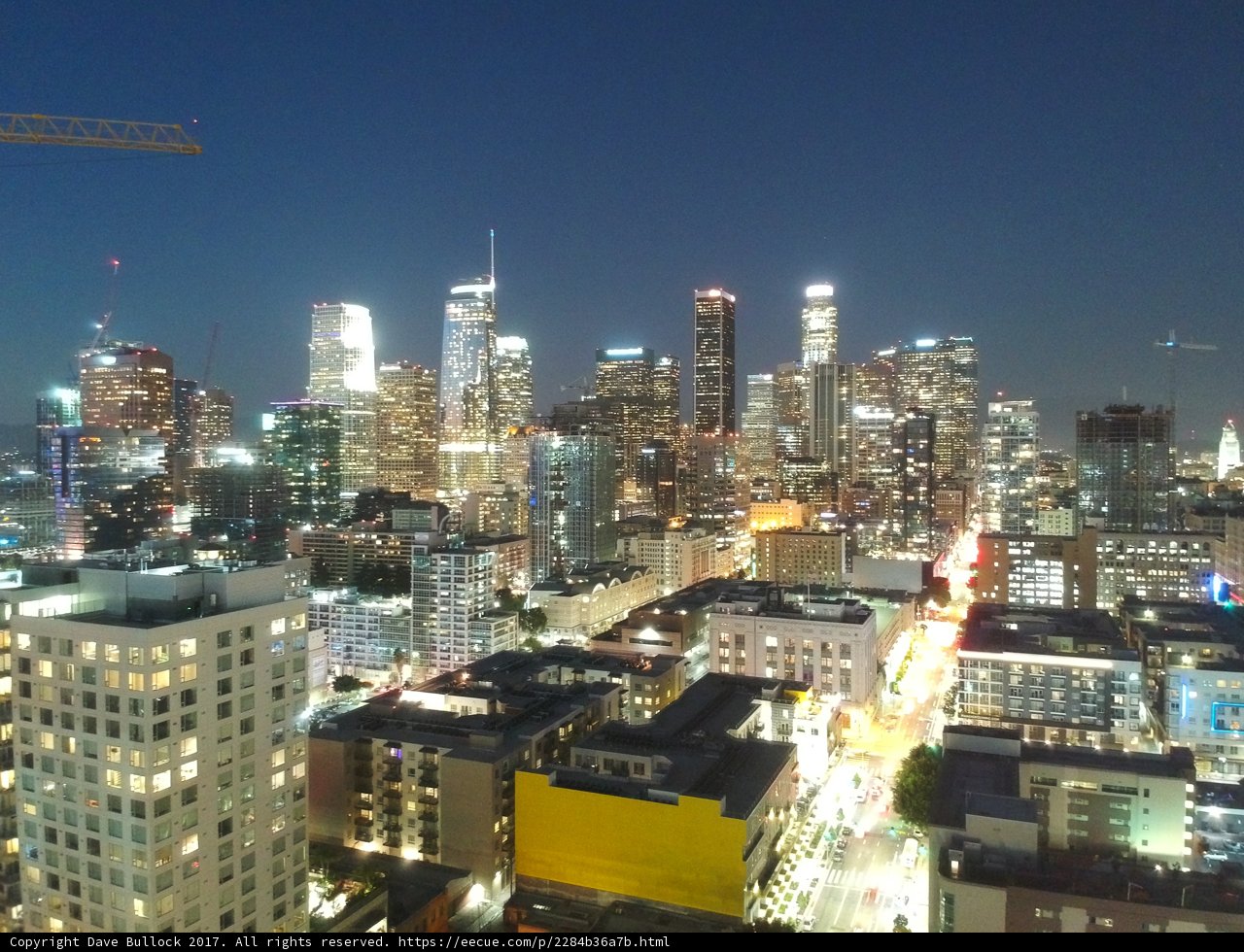 Illuminated City Skyline at Night in Los Angeles