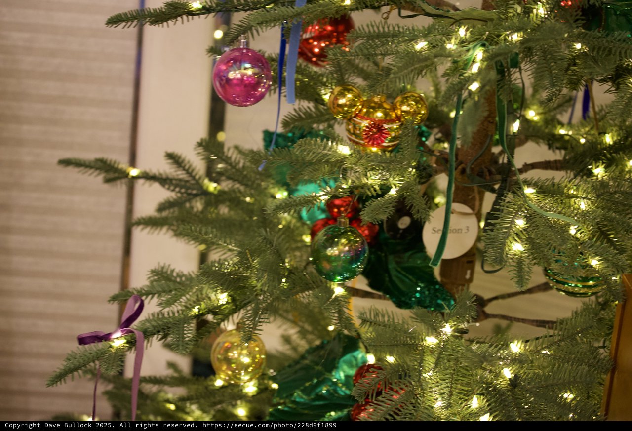 Festive Christmas Tree with Colorful Vintage Ornaments