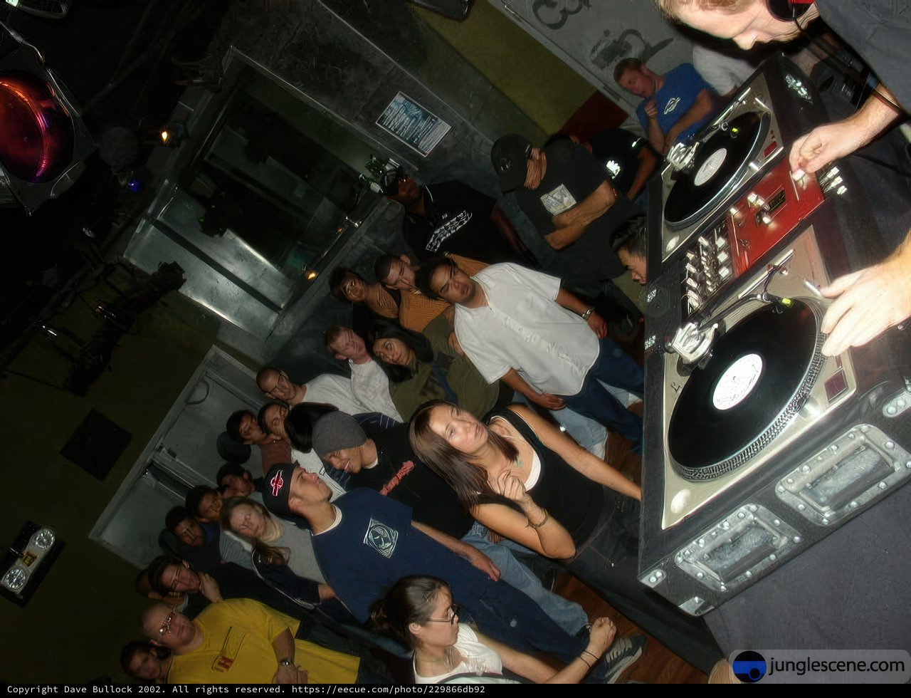 Nightclub DJ Entertains a Crowded Room