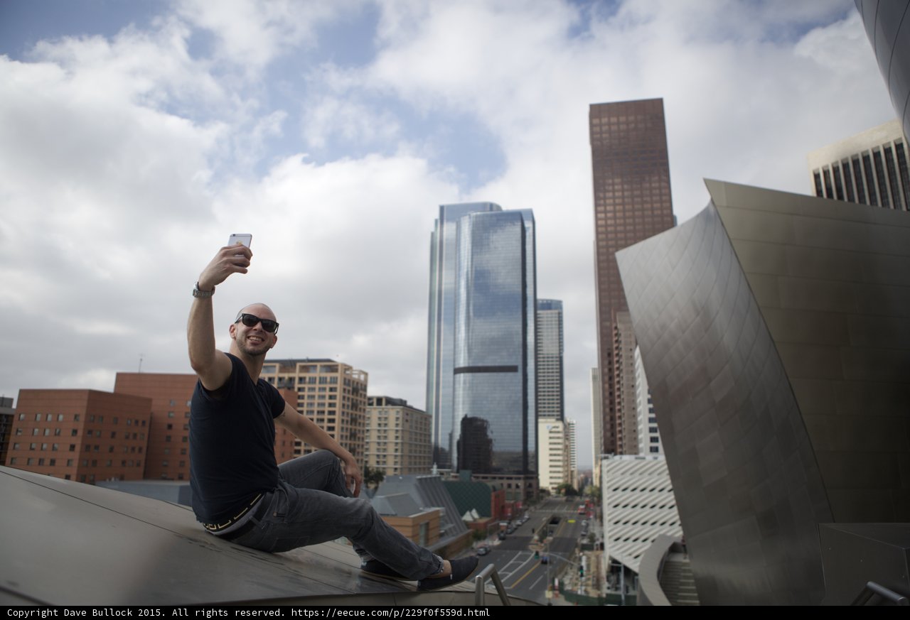 Smiling Cityscape Selfie