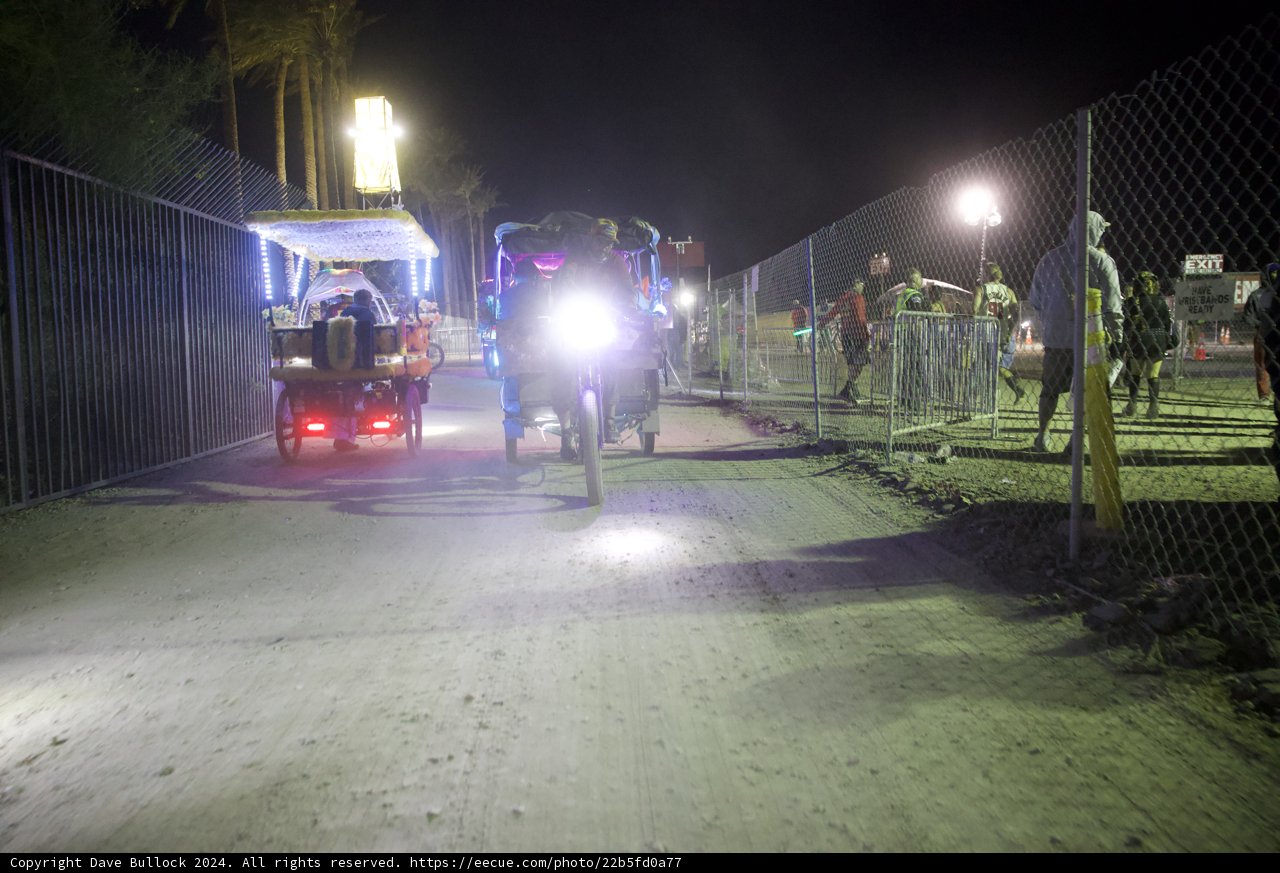 Neon Nights at Coachella: Urban Transport and Festive Lights