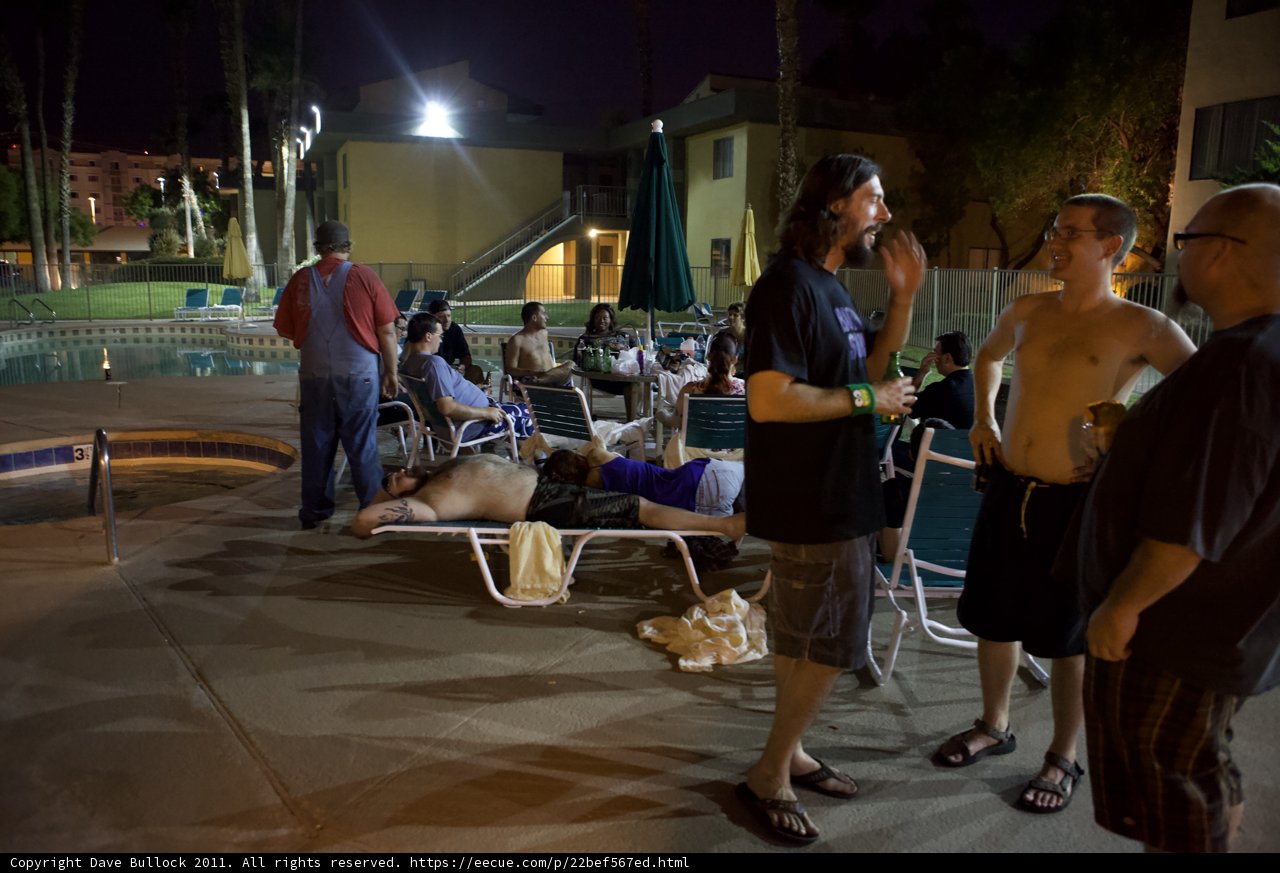 Nighttime Pool Gathering