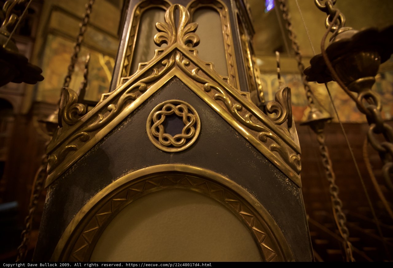 Gilded Timepiece in Church
